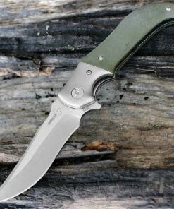Boker Plus Uolcos, Outdoor Flipper, 4 in. 440C Blade, OD Green G-10 Handle