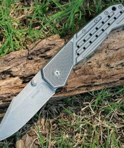 Boker Plus Scoundrel Framelock, 01BO760, VG-10 Steel, Gray Titanium Handles