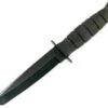 KA-BAR Short Fighting Knife Black Plain Edge Tanto, Leather Sheath