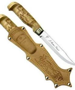 Marttiini Knives Marttiini Lynx Knife 139, Curly Birch Handle w/Varnish Finish