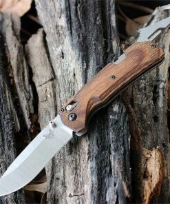 Benchmade Knives Benchmade HUNT Grizzly Creek Axis-lock Folder w/ Gut Hook, 15060-2, 3.50 in. CPM-S30V Blade, Wood Handle