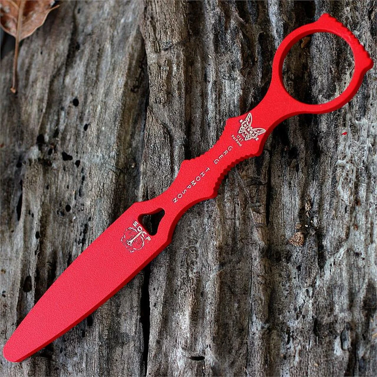 Benchmade Knives Benchmade SOCP Dagger, 176T, 2.78 in. 440C Steel , Red Trainer Blade, Desert Sand Sheath 1 Benchmade Knives Benchmade SOCP Dagger, 176T, 2.78 in. 440C Steel , Red Trainer Blade, Desert Sand Sheath