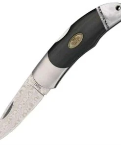 Moki Clio Lockback Folder, VG-10/VG-2 Damascus, Black Linen Micarta/White Mother of Pearl/Abaron Handle