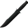 KA-BAR Big Brother Utility Knife, Double Edge Plain and Serrated Blade, Black Kraton G Handles, Black Leather Sheath