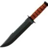 KA-BAR Big Brother Utility Knife, Double Edge Plain and Serrated Blade, Leather Handles