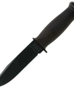 KA-BAR Mark I Fighting / Utility Knife, Plain Blade, Black Kraton G Handle, Black Kydex Sheath
