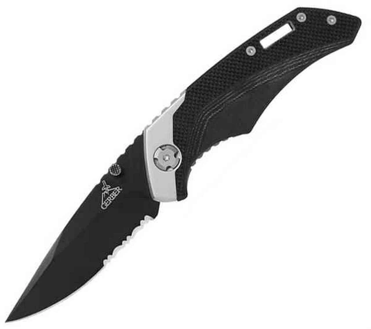 Gerber Contrast Folding Knife Combo Blade G-10 & Stainless Steel Handles 1 Gerber Contrast Folding Knife Combo Blade G-10 & Stainless Steel Handles