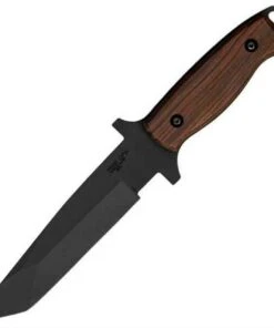 Bear Ops BC31001 Close Quarter Combat Fixed Blade, 6" 154CM SS Plain Blade, Cocobolo Handle, Nylon Sheath
