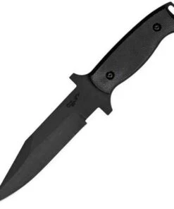 Bear Ops BC31005 Close Quarter Combat Knife, 6" 154CM SS Plain Blade, Black G-10 Handles, Nylon Sheath