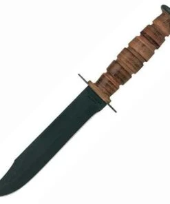 Case 334 USMC Knife, Grooved Leather Handle (USMC)