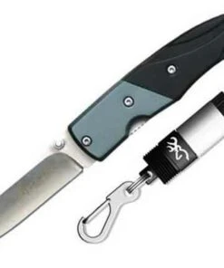 Browning Knives Browning BR371-5039 Getaway Black Folding Knife w/LED Flashlight Keychain