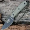 ESEE Knives ESEE Model 3, 3HM, Black Plain Edge, Modified Canvas Handles, Brown Leather Sheath