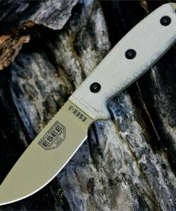 ESEE Knives ESEE 3P-MB-DE Plain Edge, Dark Earth Brown Coated, Black Molded Sheath with Molle Back