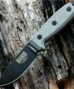 ESEE Knives, 3P-KO, Black Blade, Plain Edge, Micarta Handle, Knife Only, No Sheathing