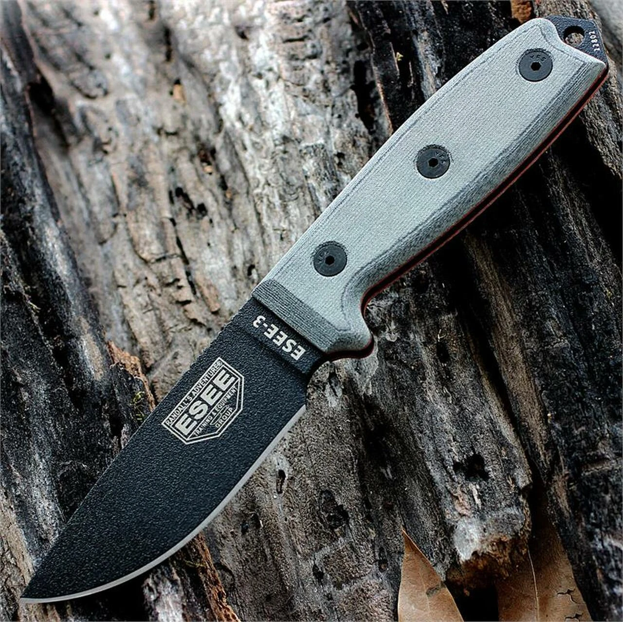 ESEE Knives, 3P-KO, Black Blade, Plain Edge, Micarta Handle, Knife Only, No Sheathing 1 ESEE Knives, 3P-KO, Black Blade, Plain Edge, Micarta Handle, Knife Only, No Sheathing