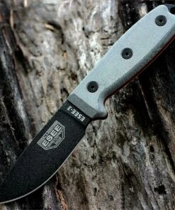 ESEE Knives ESEE 3PM-MB-B, Plain Edge, Modified Pommel, Black Molded Sheath w/ Molle Back
