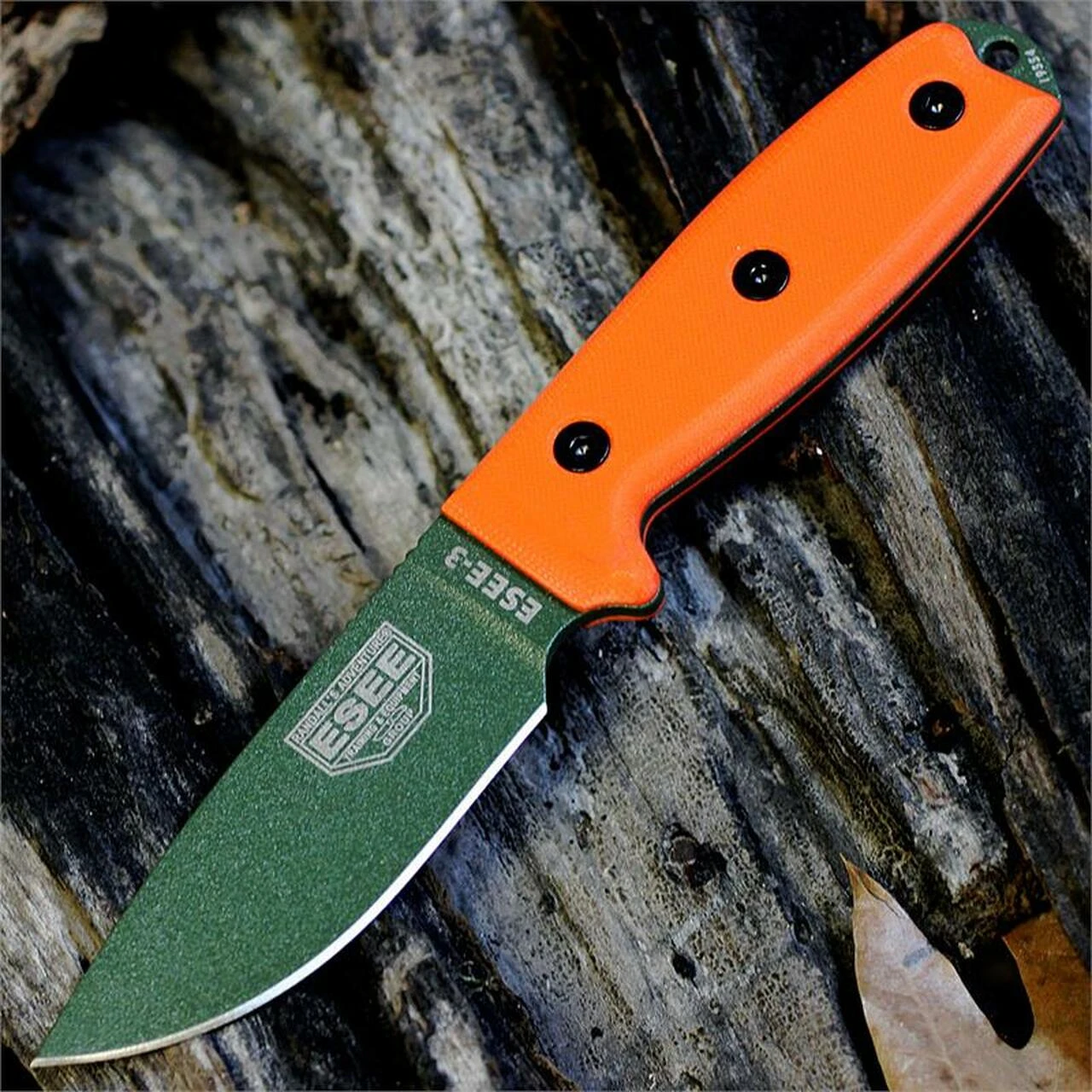 ESEE Knives ESEE 3PM-MB-OD, Plain Edge, Modified Pommel, Orange G-10 Handles, Black Sheath w/ Molle Back 1 ESEE Knives ESEE 3PM-MB-OD, Plain Edge, Modified Pommel, Orange G-10 Handles, Black Sheath w/ Molle Back