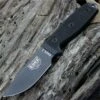 ESEE Knives, 3P-TG-B Tactical Gray Plain Edge with Black G-10 Handles and Molded Sheath