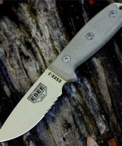 ESEE Knives ESEE 3S-MB-DT, Combo Edge, Foliage Green Sheath w/ Molle Back