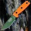 ESEE Knives, 3S-KO-OD, Olive Drab Blade, Combo Edge, Orange G-10 Handle, Knife Only, No Sheathing