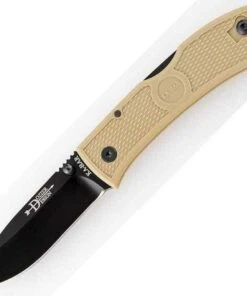 KA-BAR Dozier Folding Hunter, Coyote Brown Handle, Black Plain Edge