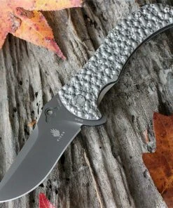 Kizer Cutlery Ki4434 Zambi Flipper 3.625 in. S35VN Flat Gray Blade, Textured Titanium Handles Frame Lock Folder