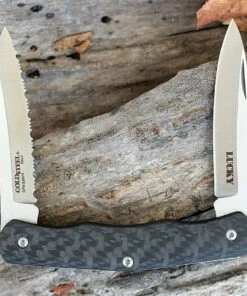 Cold Steel CS54VPN "Lucky" Gentleman's Pen Knife, 2.62" S35VN Steel Serrated AND Plain Blade, Carbon Fiber Handle