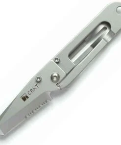 CRKT 5510 Original K.I.S.S., 2.25" 3Cr13 SS Combo Tanto Blade, SS Handle