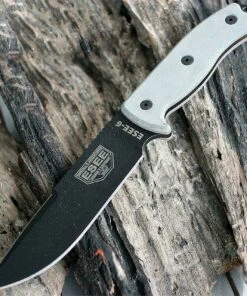 ESEE Knives ESEE-6P-CP-OD, 6.5" Plain Blade w/ Clip Point Blade , OD Green Molded Sheath w/ Clip Plate