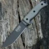 ESEE Knives, 6P-TG Tactical Gray Plain Edge, Rounded Pommel, Linen Micarta Handles, Black Molded Sheath