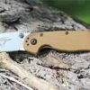 Ontario Rat Model II, 7" O/A Length, Satin Blade, Coyote Brown Nylon Handles