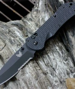 Benchmade Knives Benchmade BM916SBK Triage Utility Knife, 3.5" N680 SS Combo Blade, Black G10 Handle