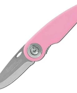 Marttiini Knives Marttiini Pelican Folder, Stainless Steel, Pink Rubber Handle