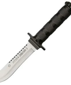 Aitor 16012 Jungle King II. & Survival Kit, 5.5" SS Plain Blade, Black SS Handle, OD Green Nylon Sheath