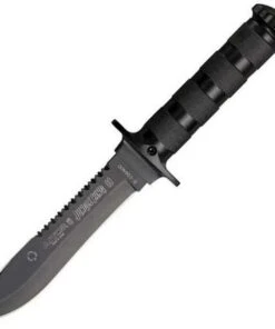 Aitor 16013 Jungle King II & Survival Kit, 5.5" SS Plain Blade, Black SS Handle, OD Green Nylon Sheath