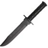 Aitor 16016 Jungle King I & Survival Kit, 8.12" SS Plain Blade, Black SS Handle, OD Green Nylon Sheath