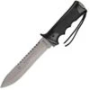 Aitor 16020 Commando & Survival Kit, 7" SS Plain Blade, Black Aluminum Handle, Black Nylon Sheath