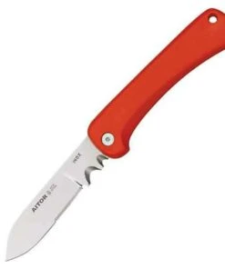 Aitor 16303 Penknife Electrician, 3.5" Carbon Steel Blade, Red ABS Handle