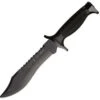 Aitor 16010 Oso Negro Spanish-style survival knife, 7.12" SS Plain Blade, Black Polymer Handle, Black Nylon Sheath