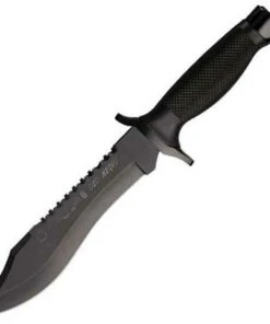Aitor 16010 Oso Negro Spanish-style survival knife, 7.12" SS Plain Blade, Black Polymer Handle, Black Nylon Sheath
