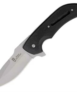 Bad Blood 0101K Kendrick Fire Splitter, 3.7" 8Cr14 SS Plain Blade, Black G-10 Handle