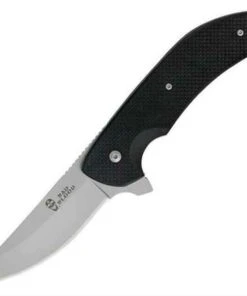 Bad Blood 0103K Kendrick Linerlock, 3.5" 8Cr14 SS Plain Blade, Black G-10 Handle