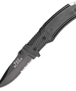 Bad Blood 0108 Linerlock, 3.25" 440 SS Combo Blade, Carbon Fiber/G-10 Handle