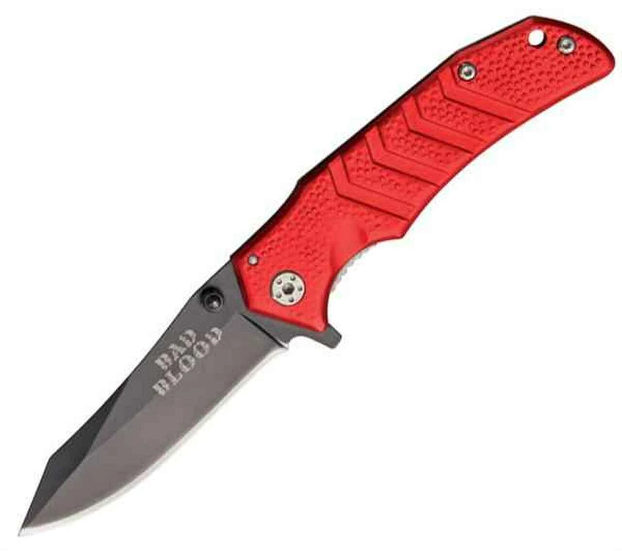 Bad Blood 0111RD Linerlock, 2.75" 440 SS Plain Blade, Red Aluminum Handle 1 Bad Blood 0111RD Linerlock, 2.75" 440 SS Plain Blade, Red Aluminum Handle
