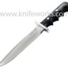 Blackjack Classic Knives BlackJack Halo Attack, Finger Grooved Black Canvas Micarta Handle, Leather Sheath