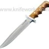 Blackjack Classic Knives BlackJack Halo Attack, Finger Grooved Natural Canvas Micarta Handle, Leather Sheath