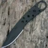 Blackjack Classic Knives BlackJack Model 155 Neck Knife Black Finish w/ Leather Sheath
