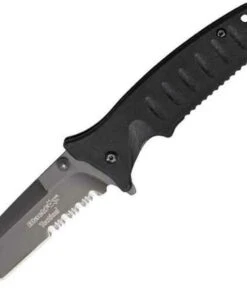 Fox Knives USA Blackfox Tactical Linerlock, 4" Closed, Tanto Blade, Combo Edge