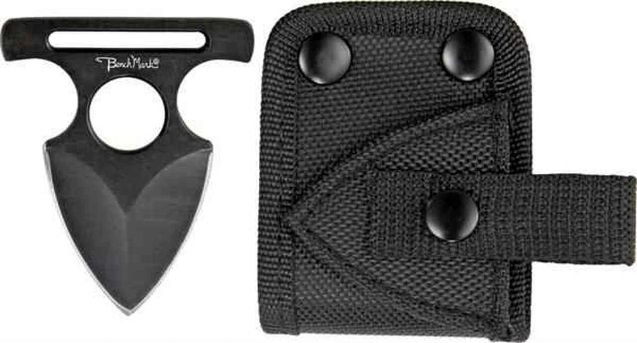 Benchmark Push Dagger. One piece black finish stainless construction, 1 3/4" double edge spear point blade 1 Benchmark Push Dagger. One piece black finish stainless construction, 1 3/4" double edge spear point blade