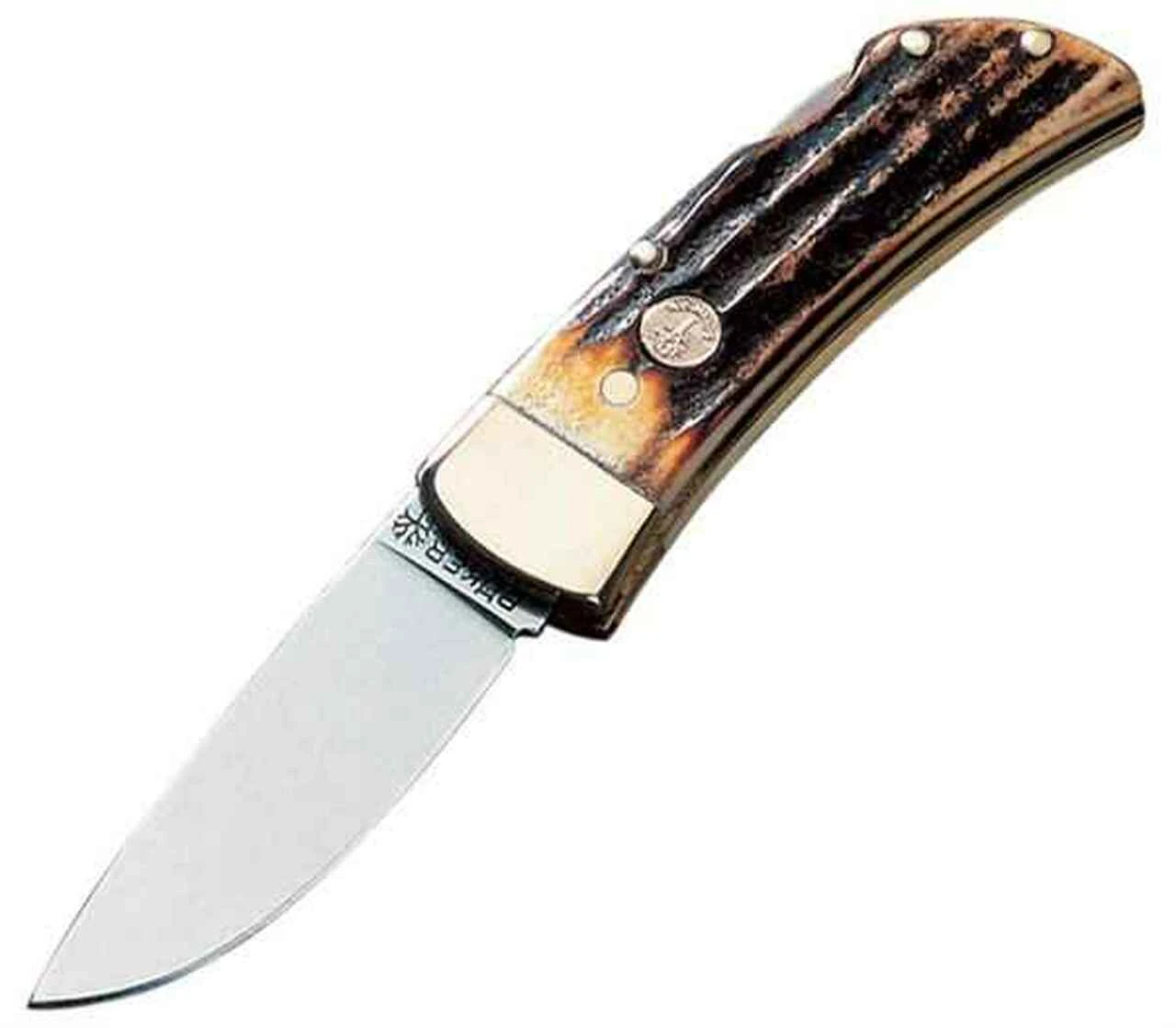 Boker Lockback Folder, Solingen Stainless, Genuine Stag Handles 1 Boker Lockback Folder, Solingen Stainless, Genuine Stag Handles